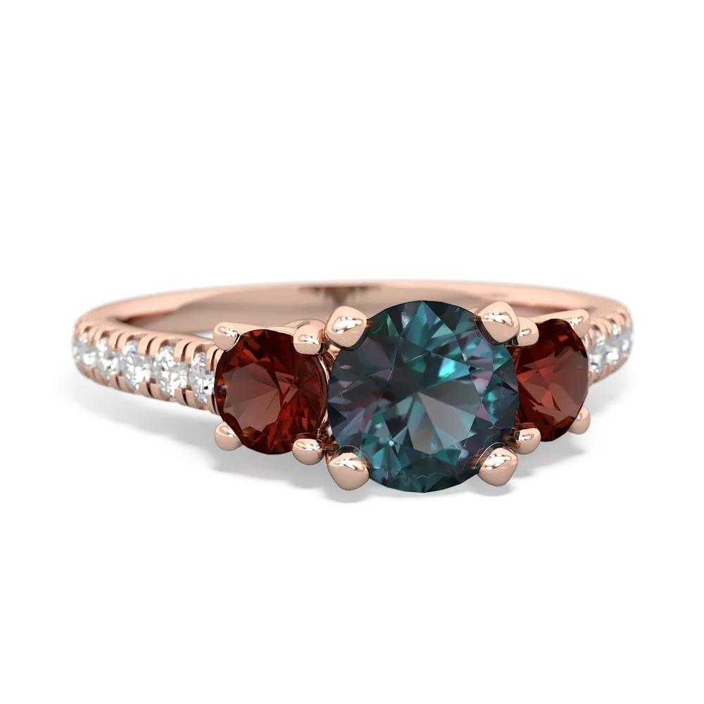 Alexandrite Pave Trellis 14K Rose Gold ring R5500