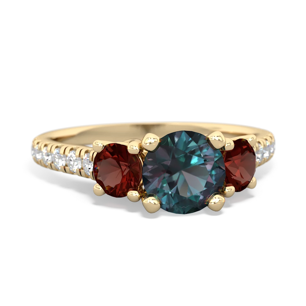 Alexandrite Pave Trellis 14K Yellow Gold ring R5500