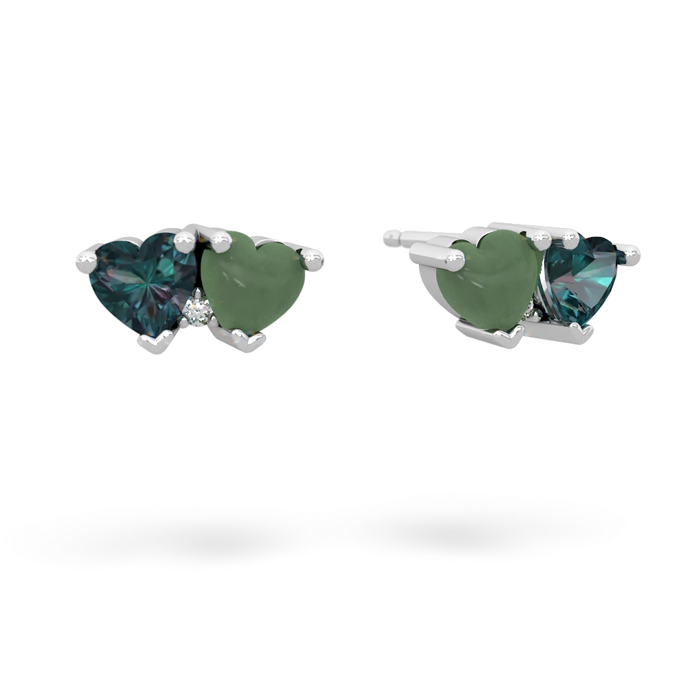 Alexandrite Sweethearts 14K White Gold earrings E5260