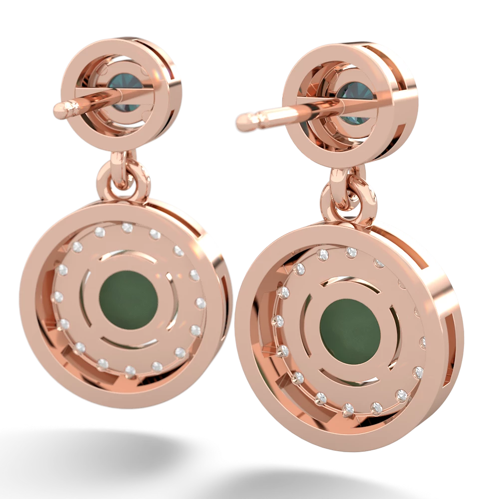 Alexandrite Halo Dangle 14K Rose Gold earrings E5319