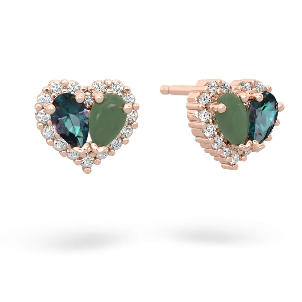 Alexandrite Halo 14K Rose Gold earrings E7008