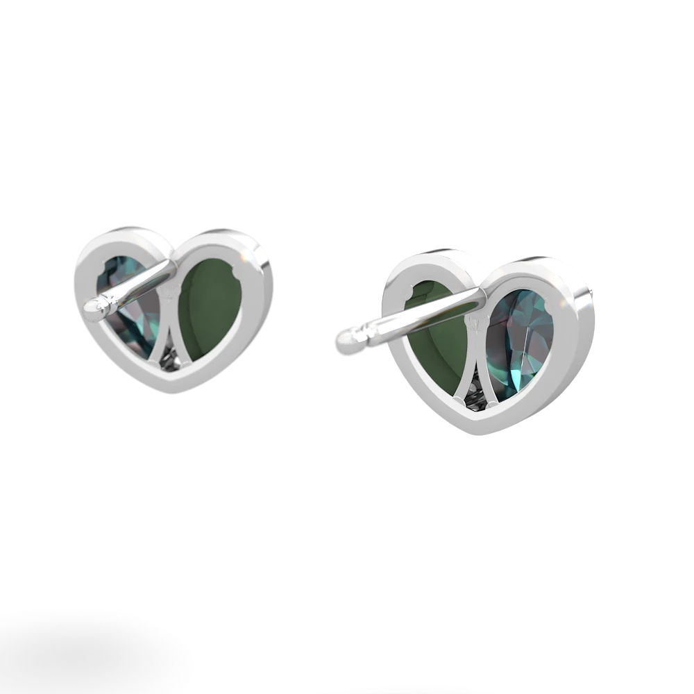 Alexandrite 'Our Heart' 14K White Gold earrings E5072