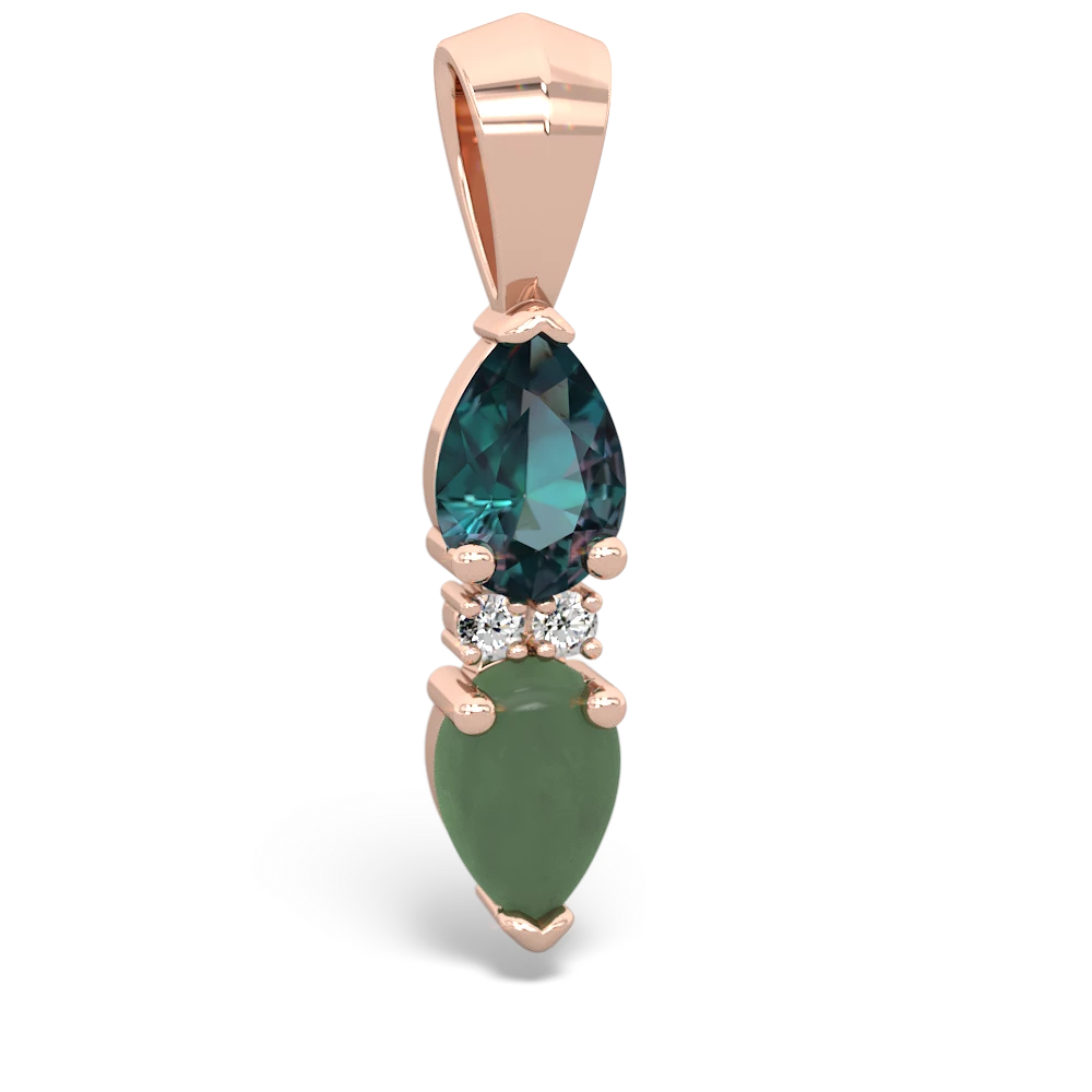 Alexandrite Bowtie Drop 14K Rose Gold pendant P0865