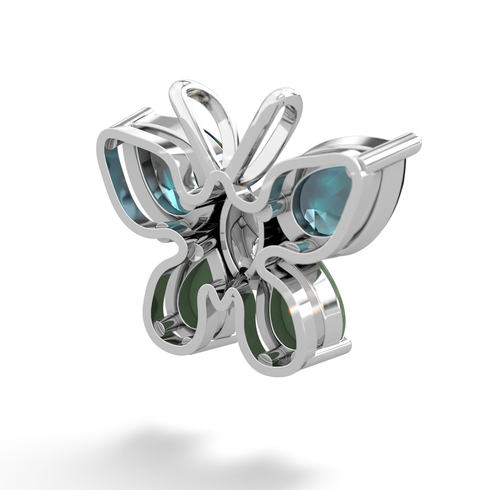 Alexandrite Butterfly 14K White Gold pendant P2215