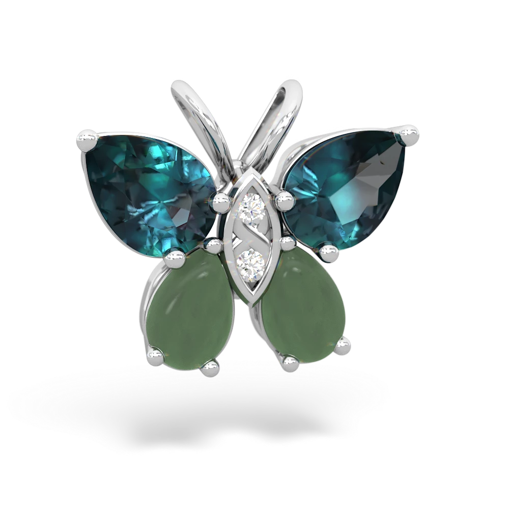 Alexandrite Butterfly 14K White Gold pendant P2215