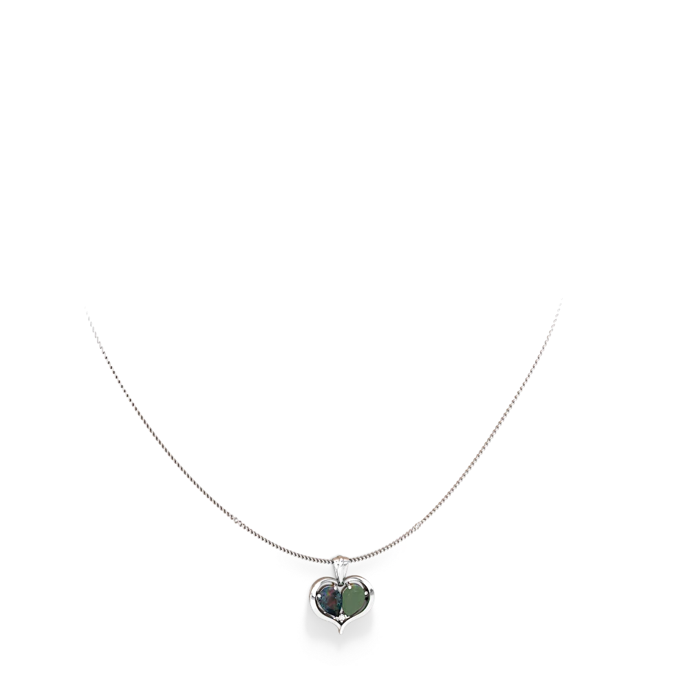 Alexandrite Two Become One 14K White Gold pendant P5330