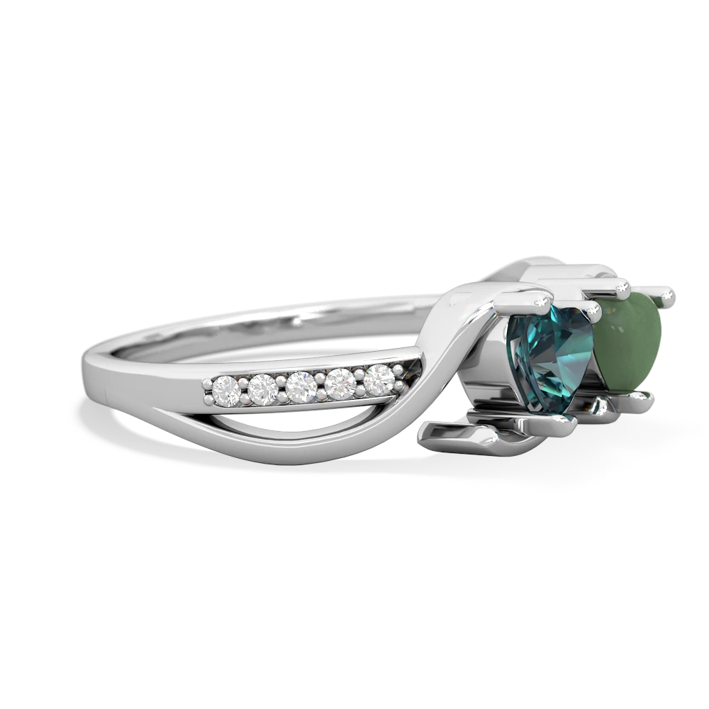 Alexandrite Side By Side 14K White Gold ring R3090