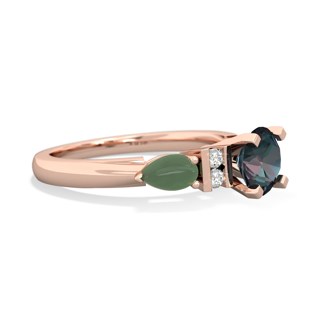 Alexandrite 6Mm Round Eternal Embrace Engagement 14K Rose Gold ring R2005