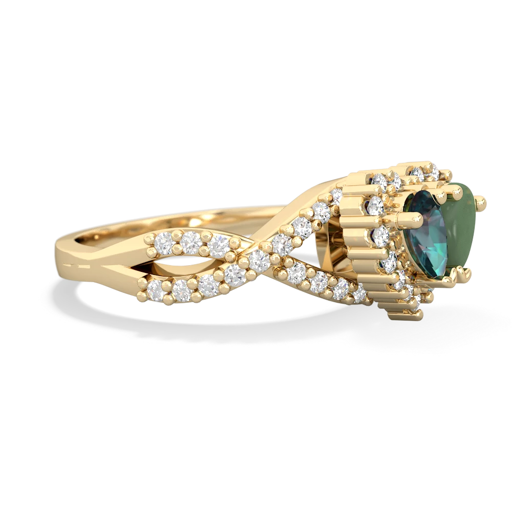 Alexandrite Diamond Twist 'One Heart' 14K Yellow Gold ring R2640HRT