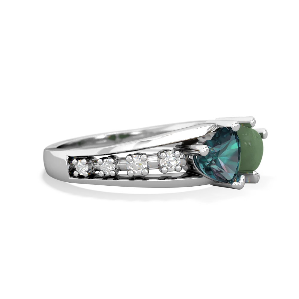 Alexandrite Heart To Heart 14K White Gold ring R3342