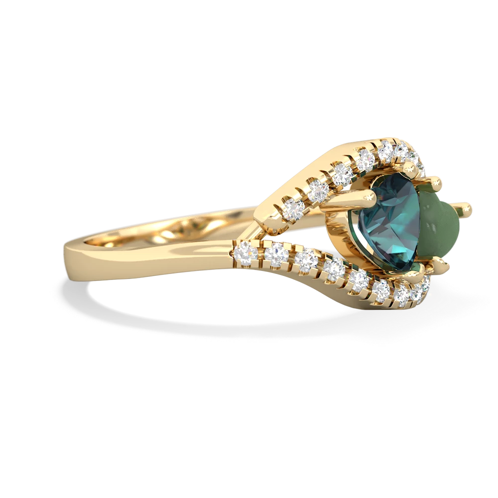 Alexandrite Mother And Child 14K Yellow Gold ring R3010