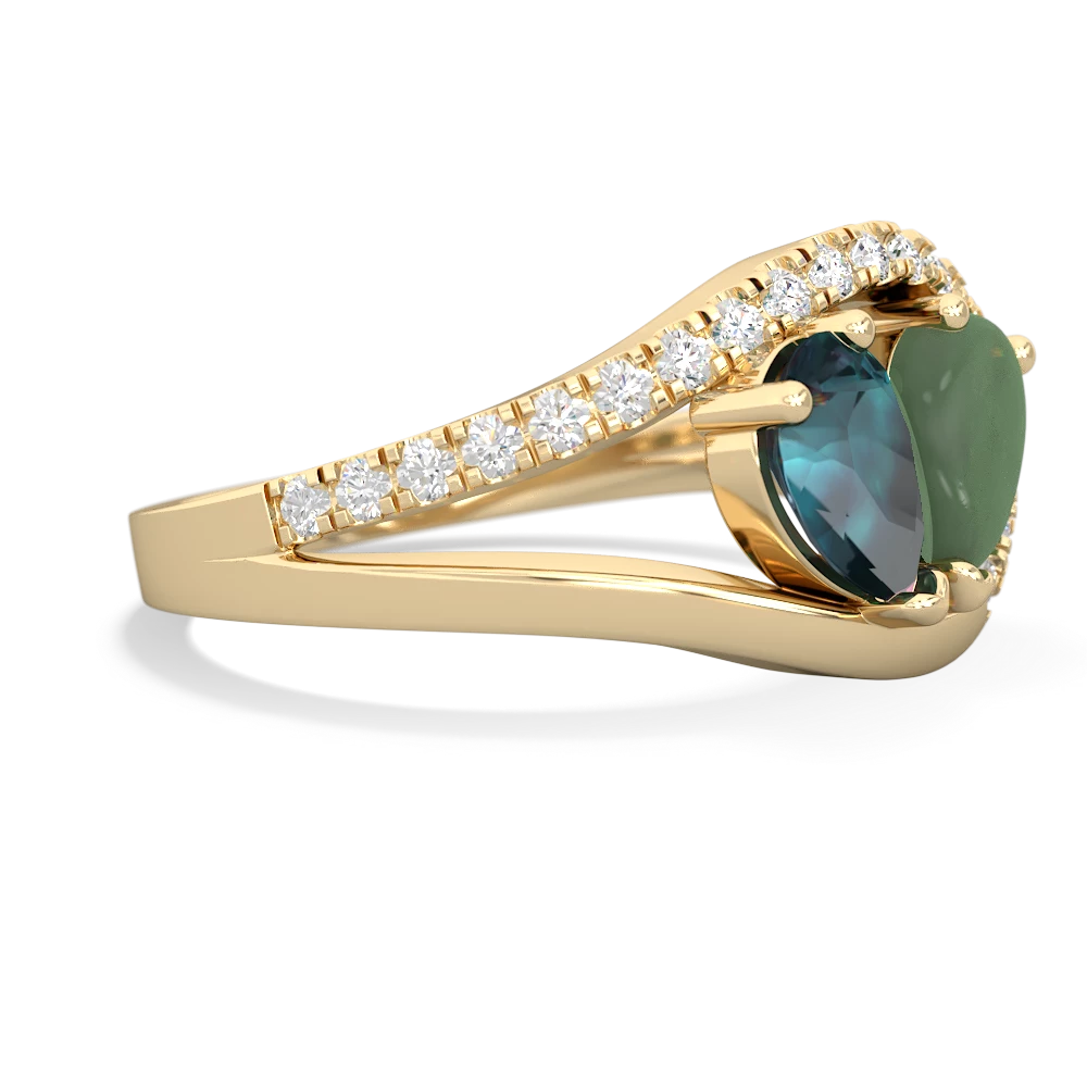 Alexandrite Nestled Heart Keepsake 14K Yellow Gold ring R5650