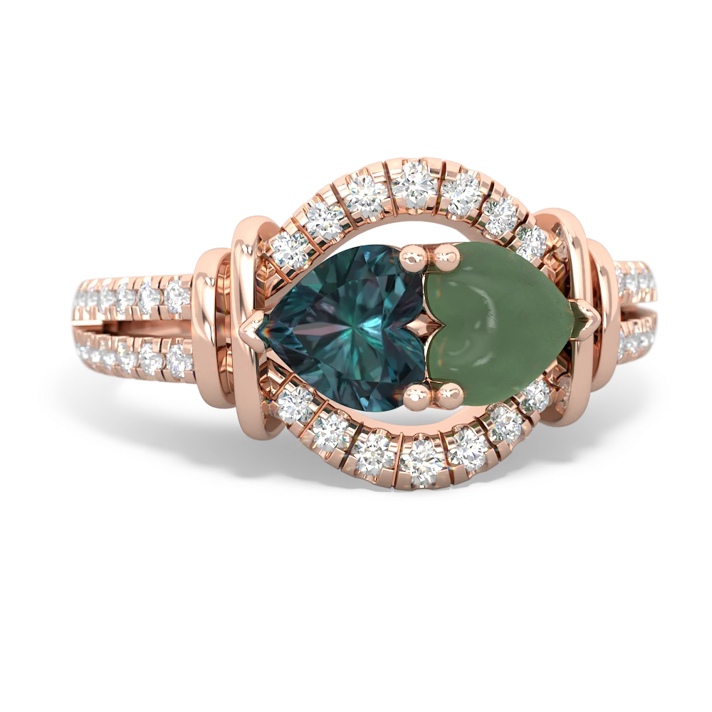 Alexandrite Art-Deco Keepsake 14K Rose Gold ring R5630