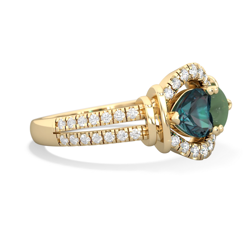 Alexandrite Art-Deco Keepsake 14K Yellow Gold ring R5630