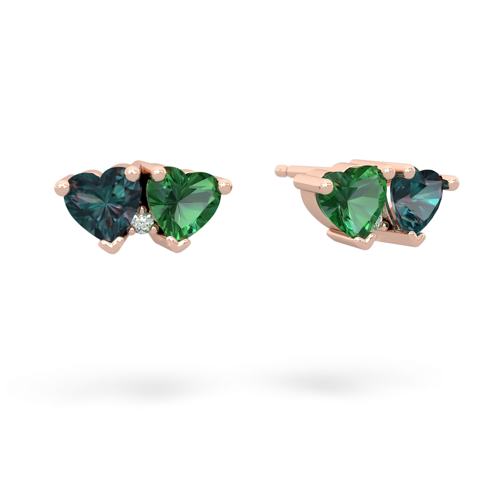 Alexandrite Sweethearts 14K Rose Gold earrings E5260