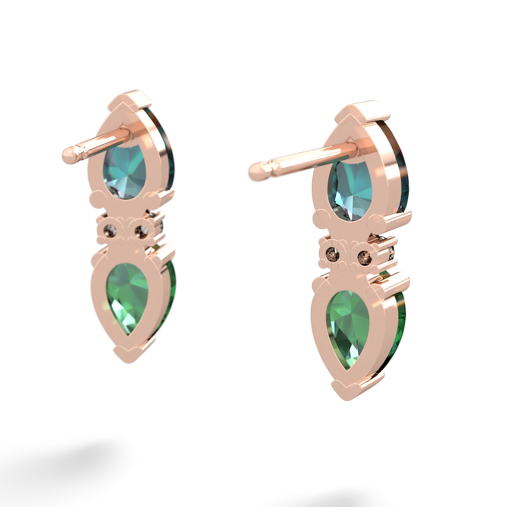 Alexandrite Bowtie Drop 14K Rose Gold earrings E0865