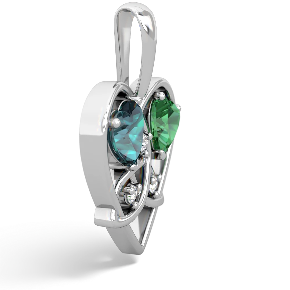 Alexandrite Celtic Trinity Heart 14K White Gold pendant P5331