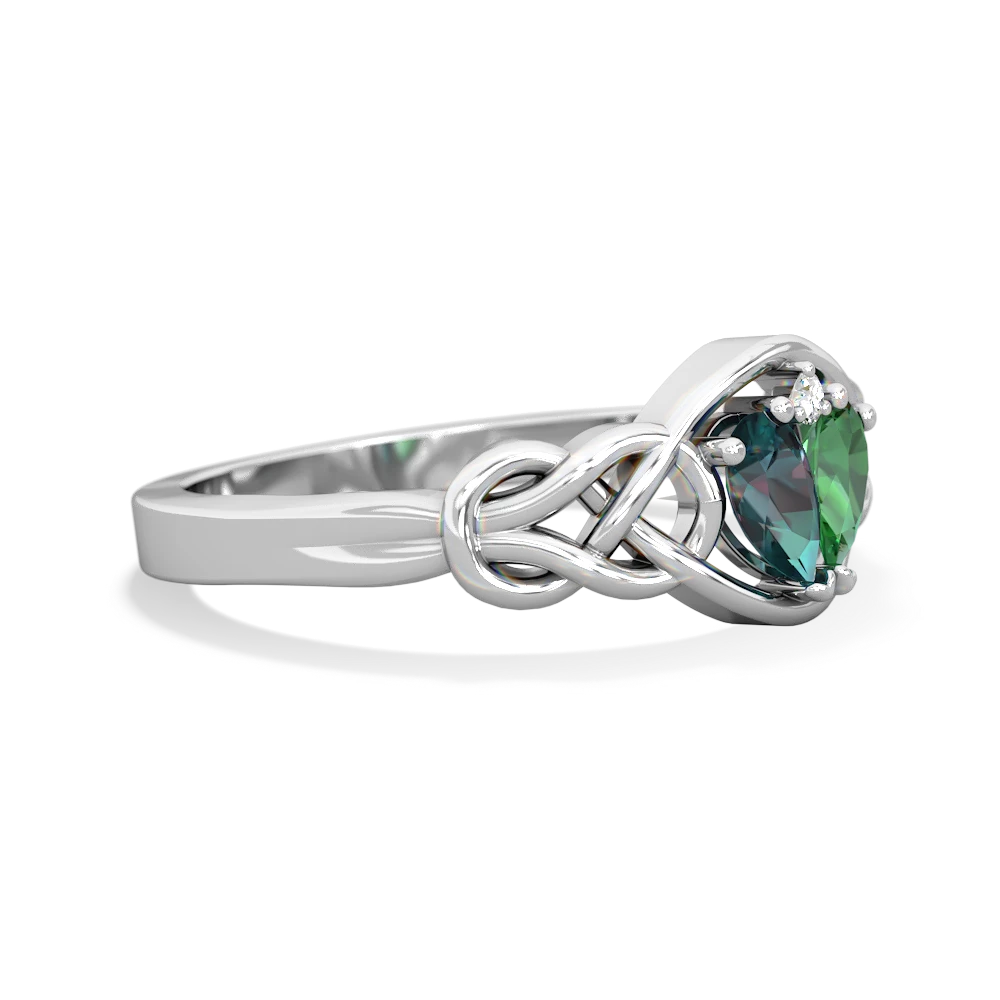 Alexandrite Celtic Love Knot 14K White Gold ring R5420