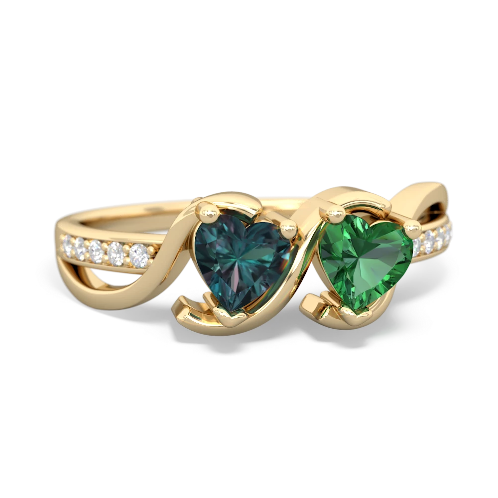 Alexandrite Side By Side 14K Yellow Gold ring R3090