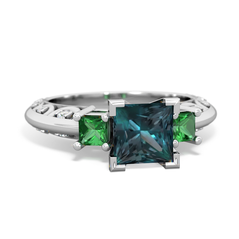 Alexandrite Eternal Embrace Engagement 14K White Gold ring C2001