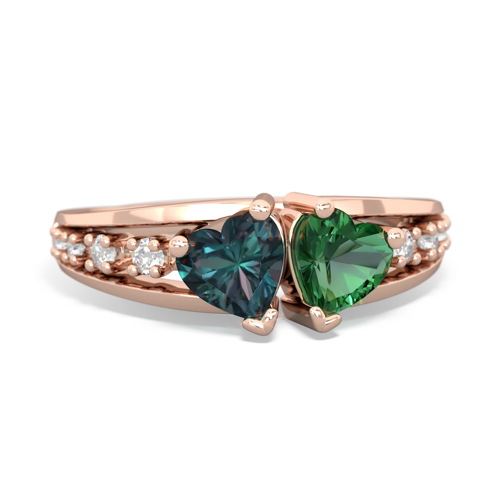 Alexandrite Heart To Heart 14K Rose Gold ring R3342