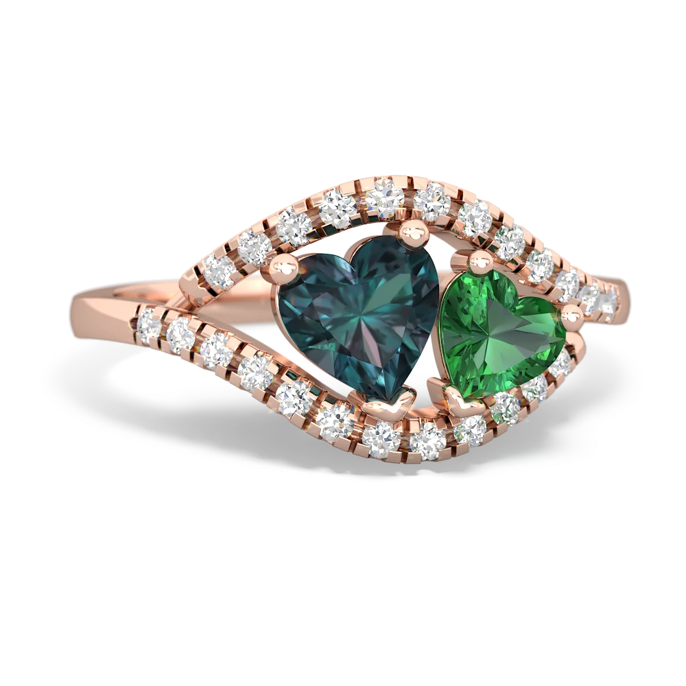 Alexandrite Mother And Child 14K Rose Gold ring R3010