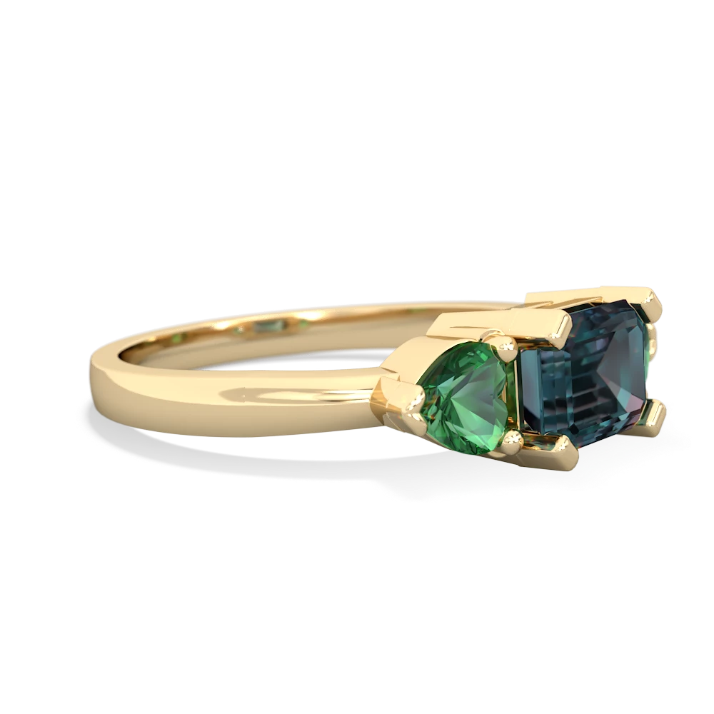 Alexandrite Three Stone 14K Yellow Gold ring R5235