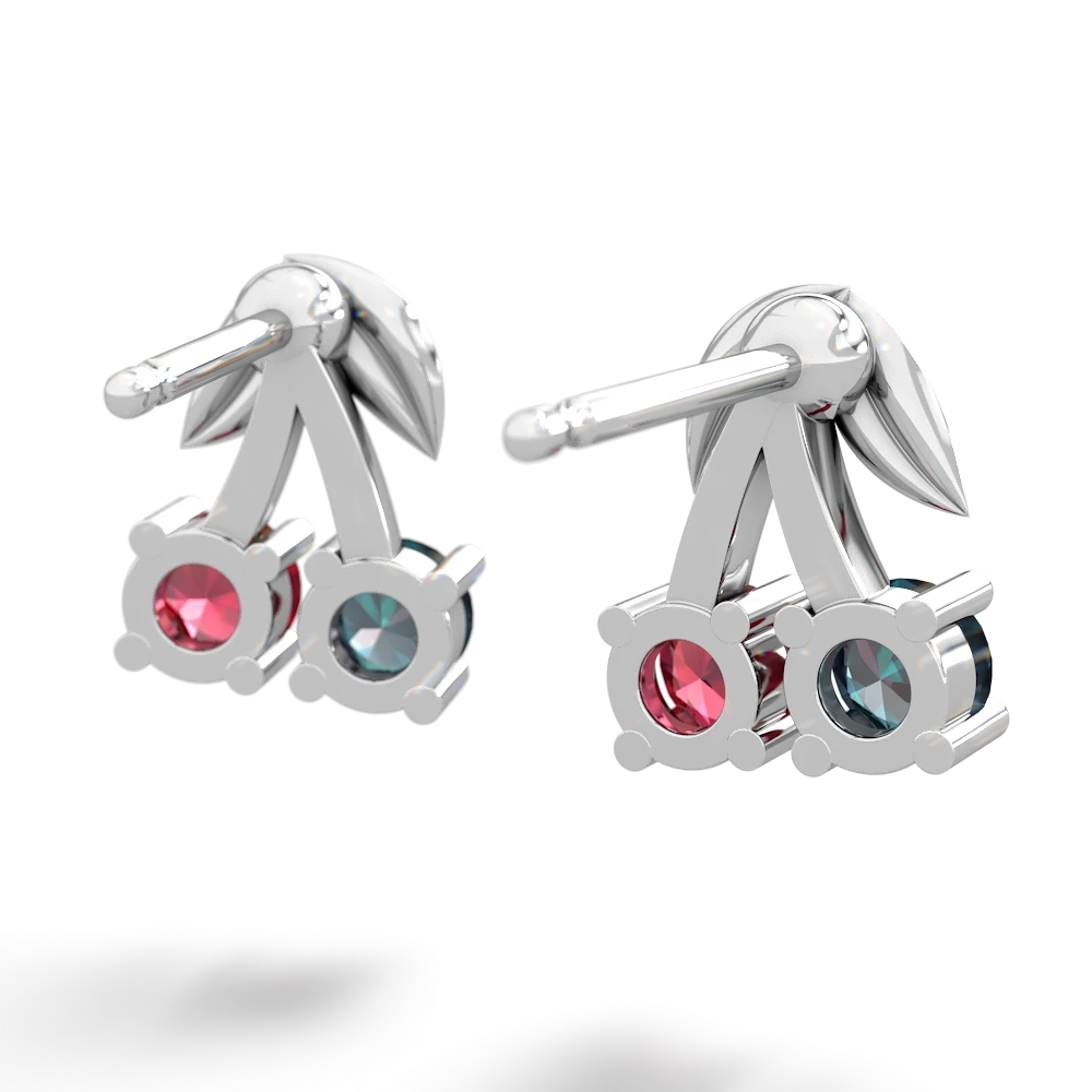 Alexandrite Sweet Cherries 14K White Gold earrings E7001