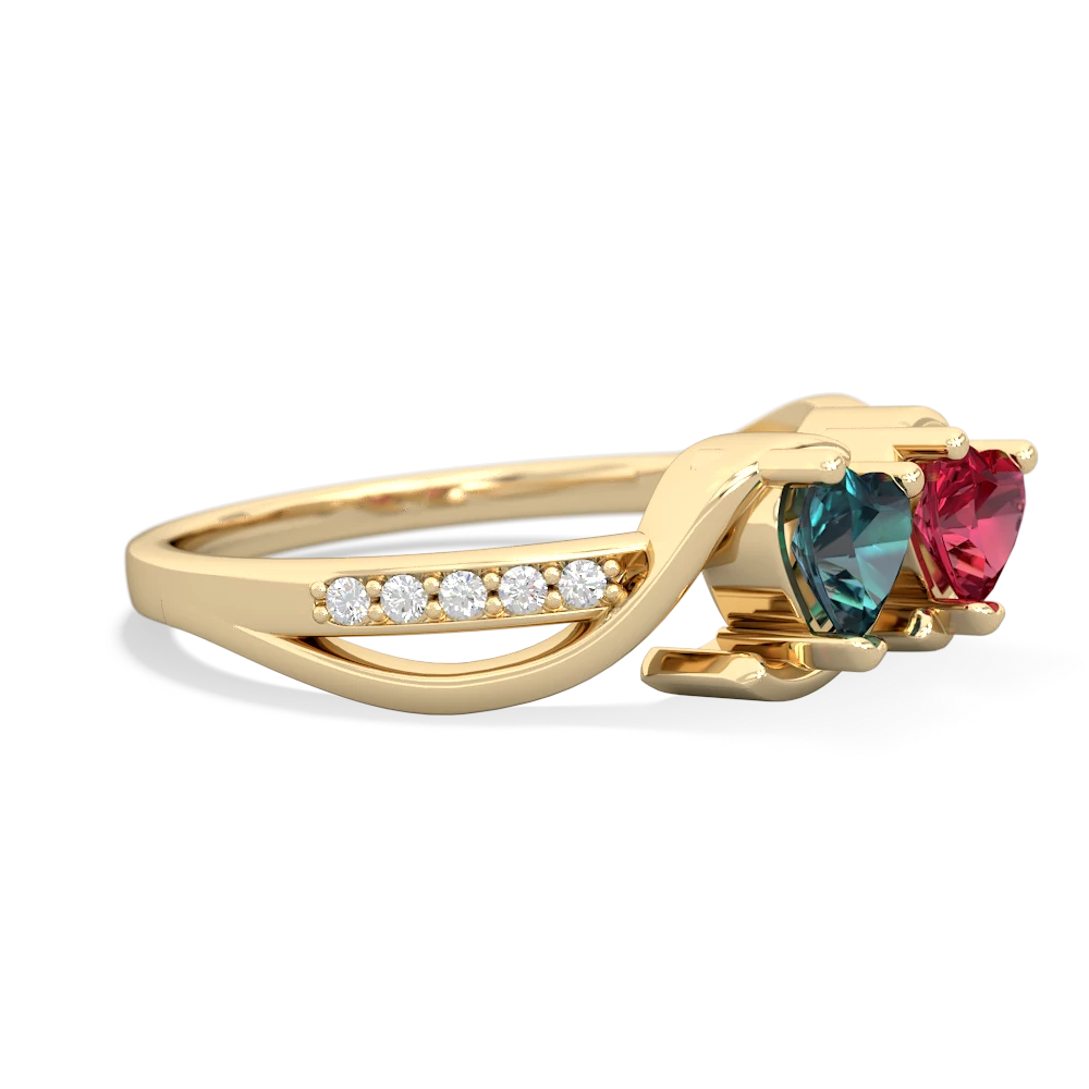 Alexandrite Side By Side 14K Yellow Gold ring R3090