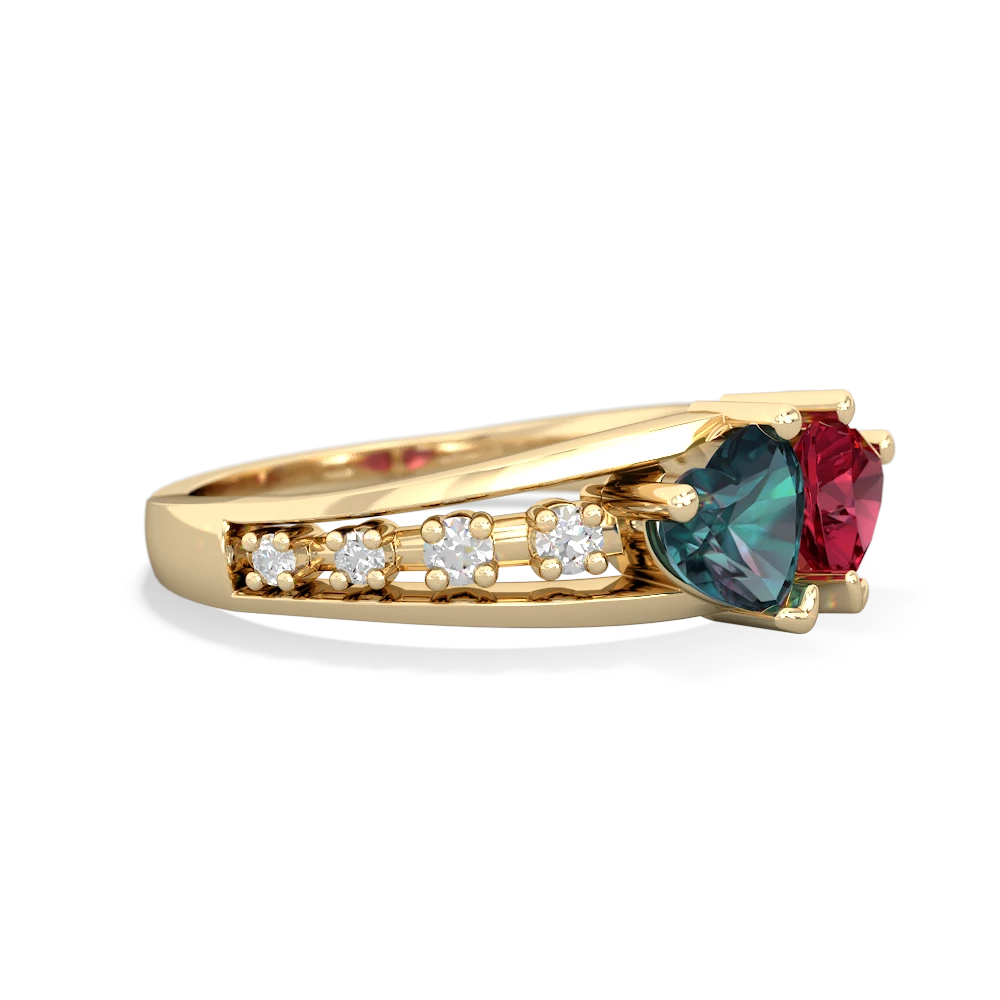 Alexandrite Heart To Heart 14K Yellow Gold ring R3342