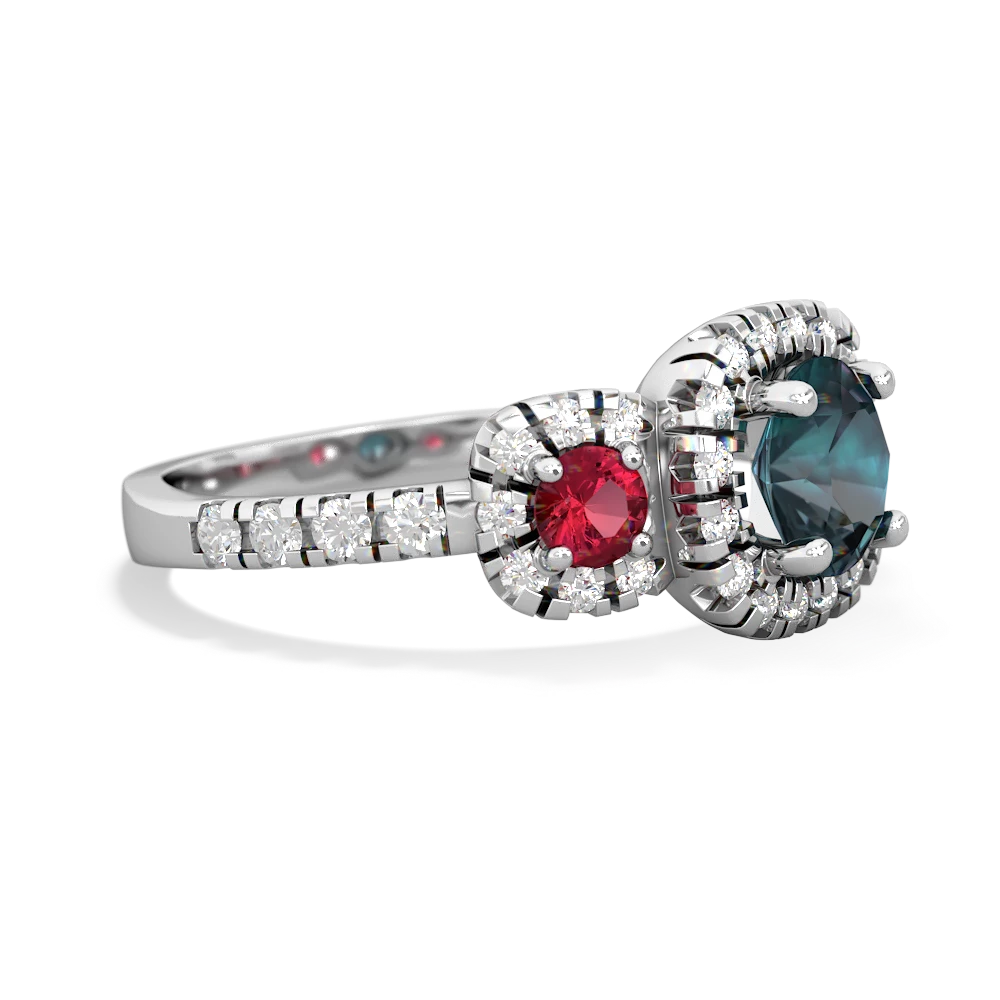 Alexandrite Regal Halo 14K White Gold ring R5350