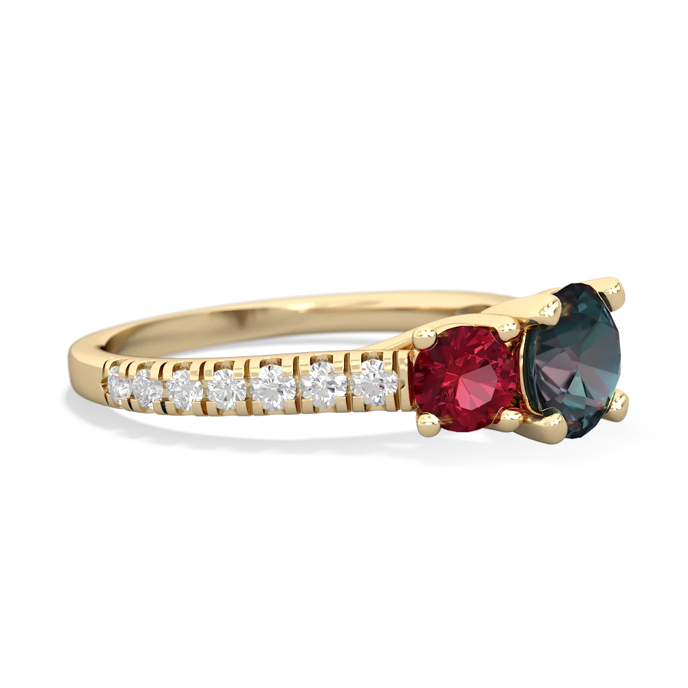 Alexandrite Pave Trellis 14K Yellow Gold ring R5500