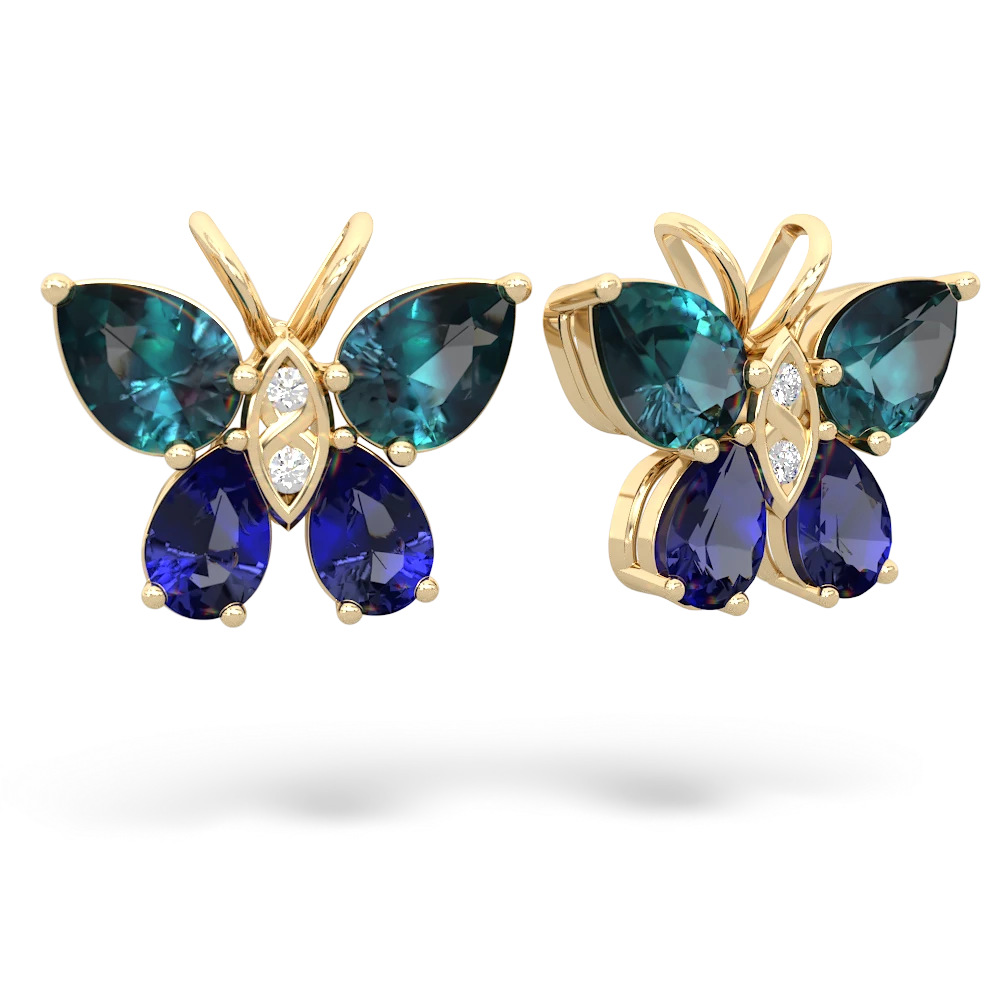 Alexandrite Butterfly 14K Yellow Gold earrings E2215