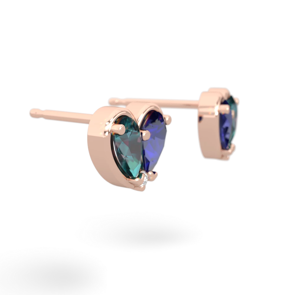 Alexandrite 'Our Heart' 14K Rose Gold earrings E5072