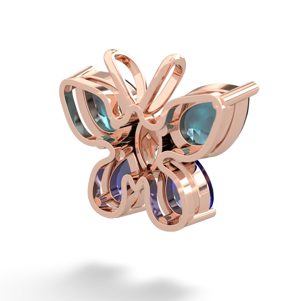 Alexandrite Butterfly 14K Rose Gold pendant P2215