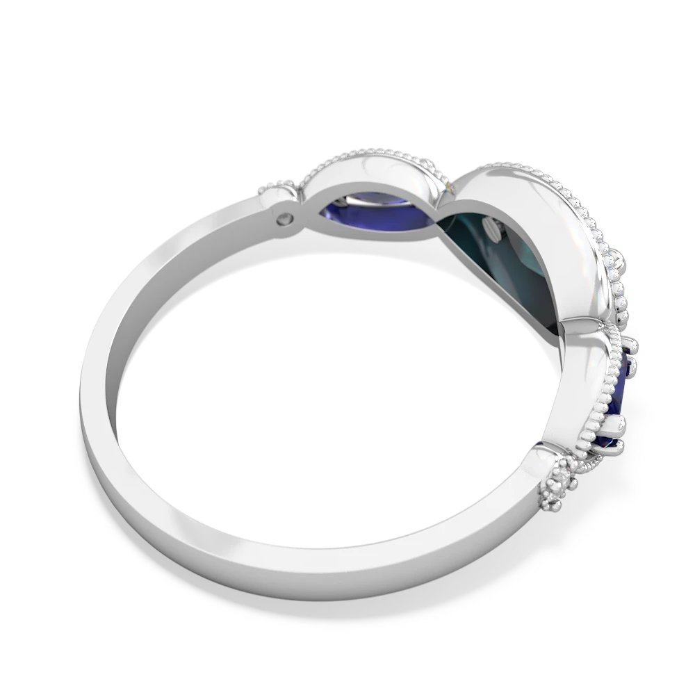 Alexandrite Milgrain Marquise 14K White Gold ring R5700