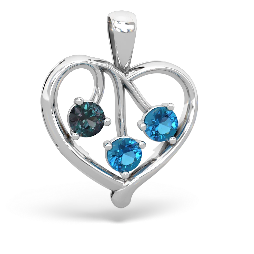 Alexandrite Glowing Heart 14K White Gold pendant P2233