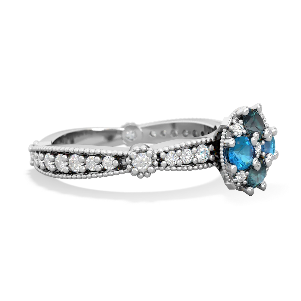 Alexandrite Sparkling Tiara Cluster 14K White Gold ring R26293RD