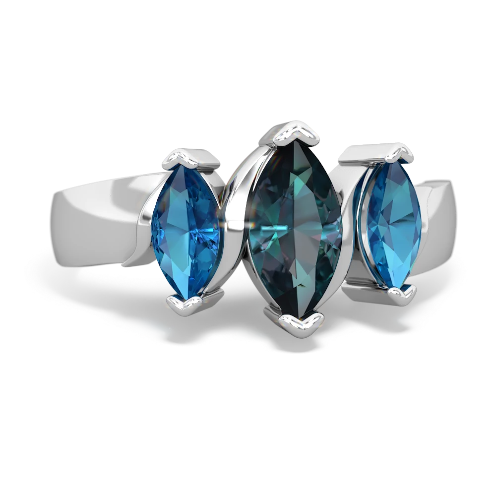 Alexandrite Three Peeks 14K White Gold ring R2433