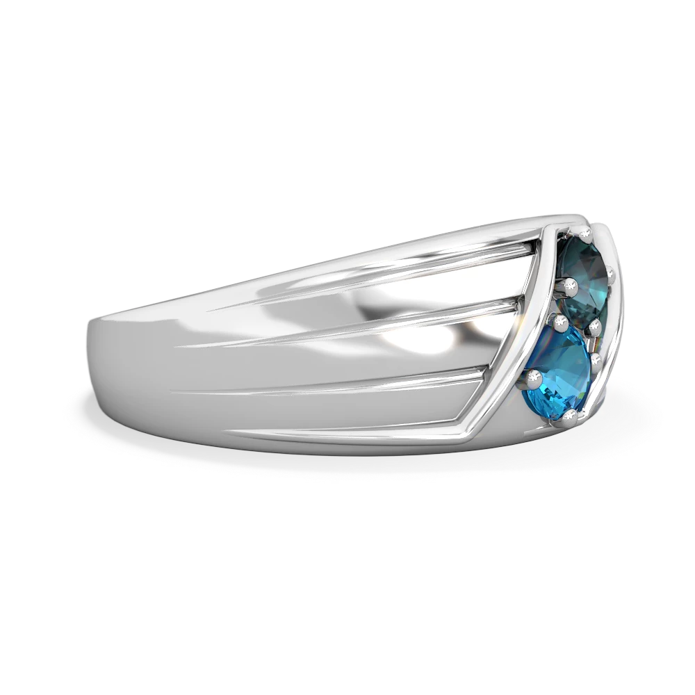 Alexandrite Men's Streamline 14K White Gold ring R0460