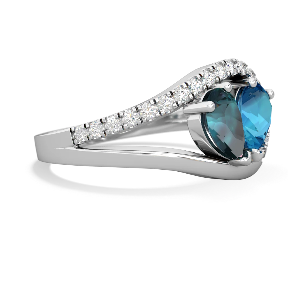 Alexandrite Nestled Heart Keepsake 14K White Gold ring R5650