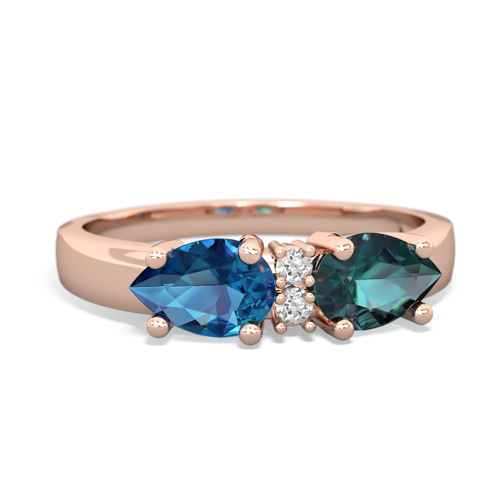 Alexandrite Pear Bowtie 14K Rose Gold ring R0865