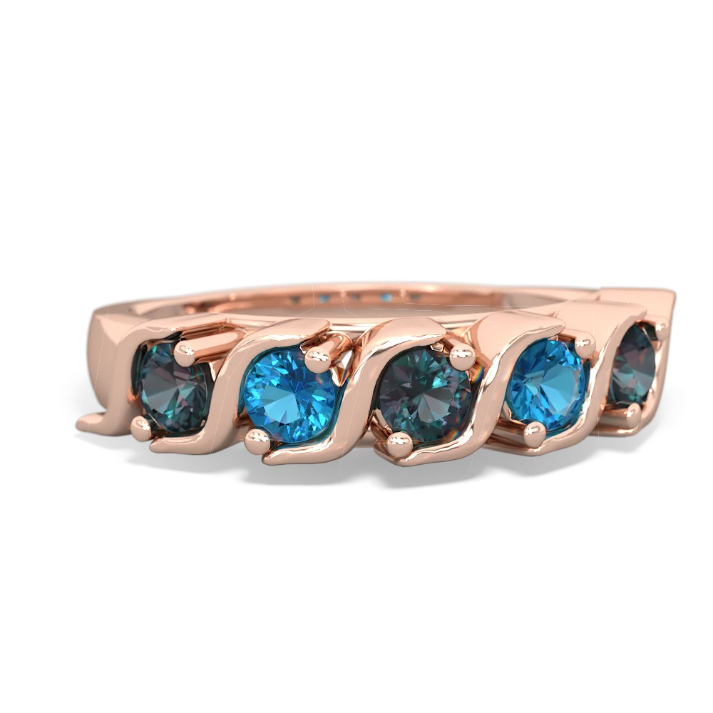 Alexandrite Anniversary Band 14K Rose Gold ring R2089