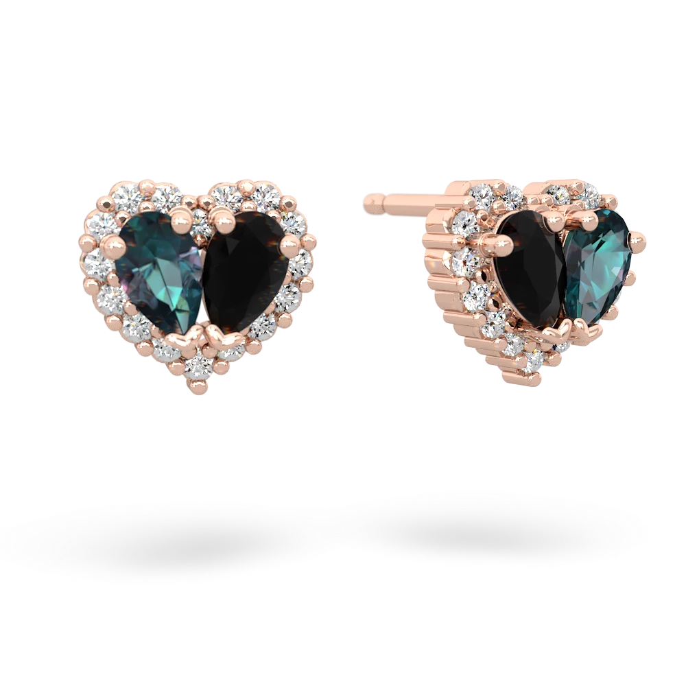 Alexandrite Halo 14K Rose Gold earrings E7008