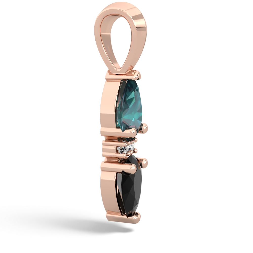 Alexandrite Bowtie Drop 14K Rose Gold pendant P0865