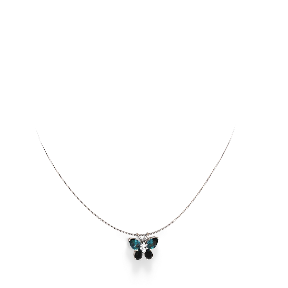 Alexandrite Butterfly 14K White Gold pendant P2215