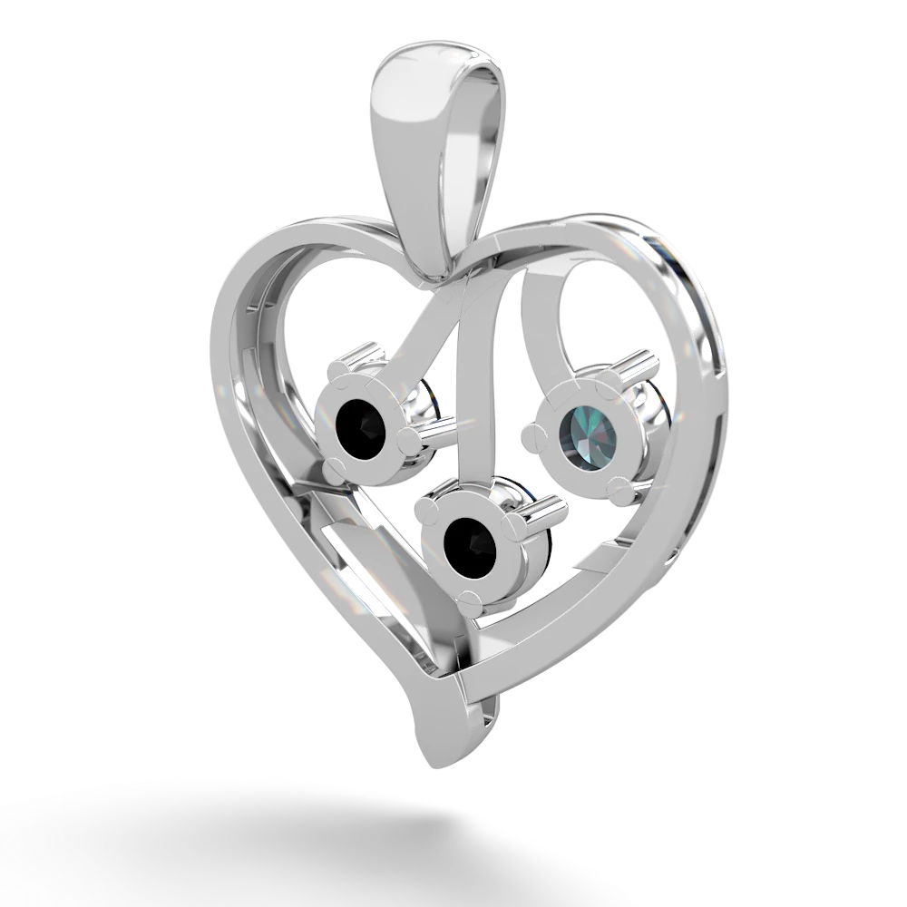 Alexandrite Glowing Heart 14K White Gold pendant P2233