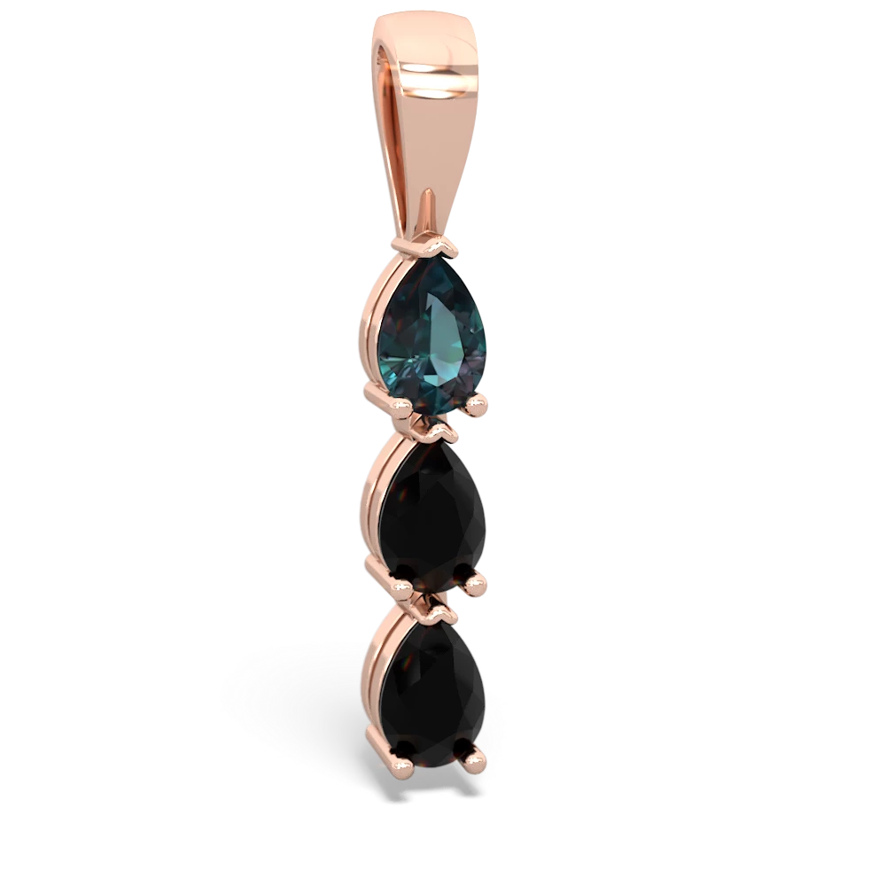 Alexandrite Dew Drops 14K Rose Gold pendant P2251