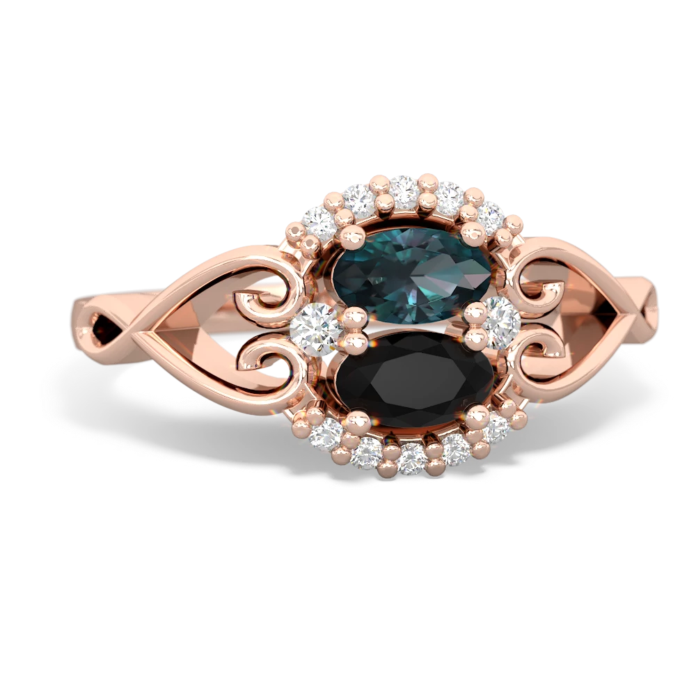 Alexandrite Love Nest 14K Rose Gold ring R5860