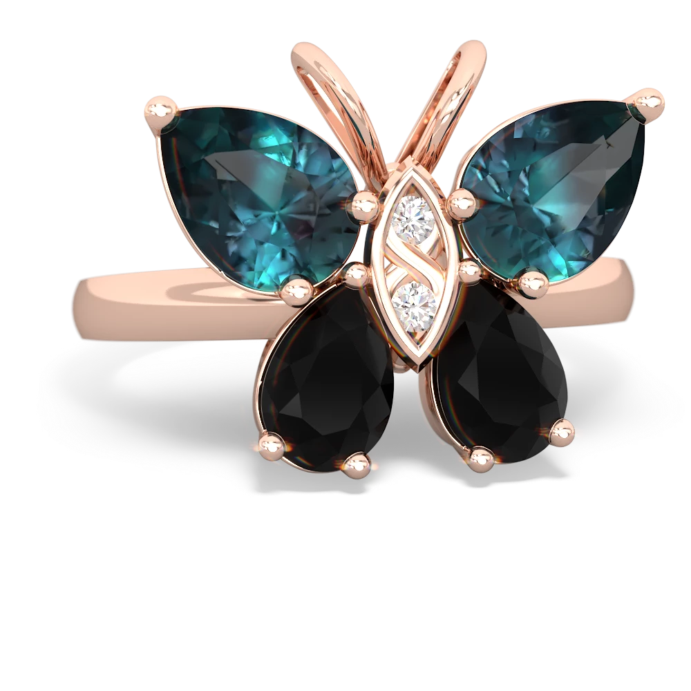 Alexandrite Butterfly 14K Rose Gold ring R2215